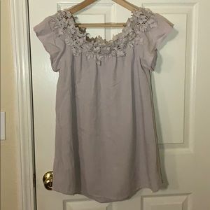 Floral lace off the shoulder dress